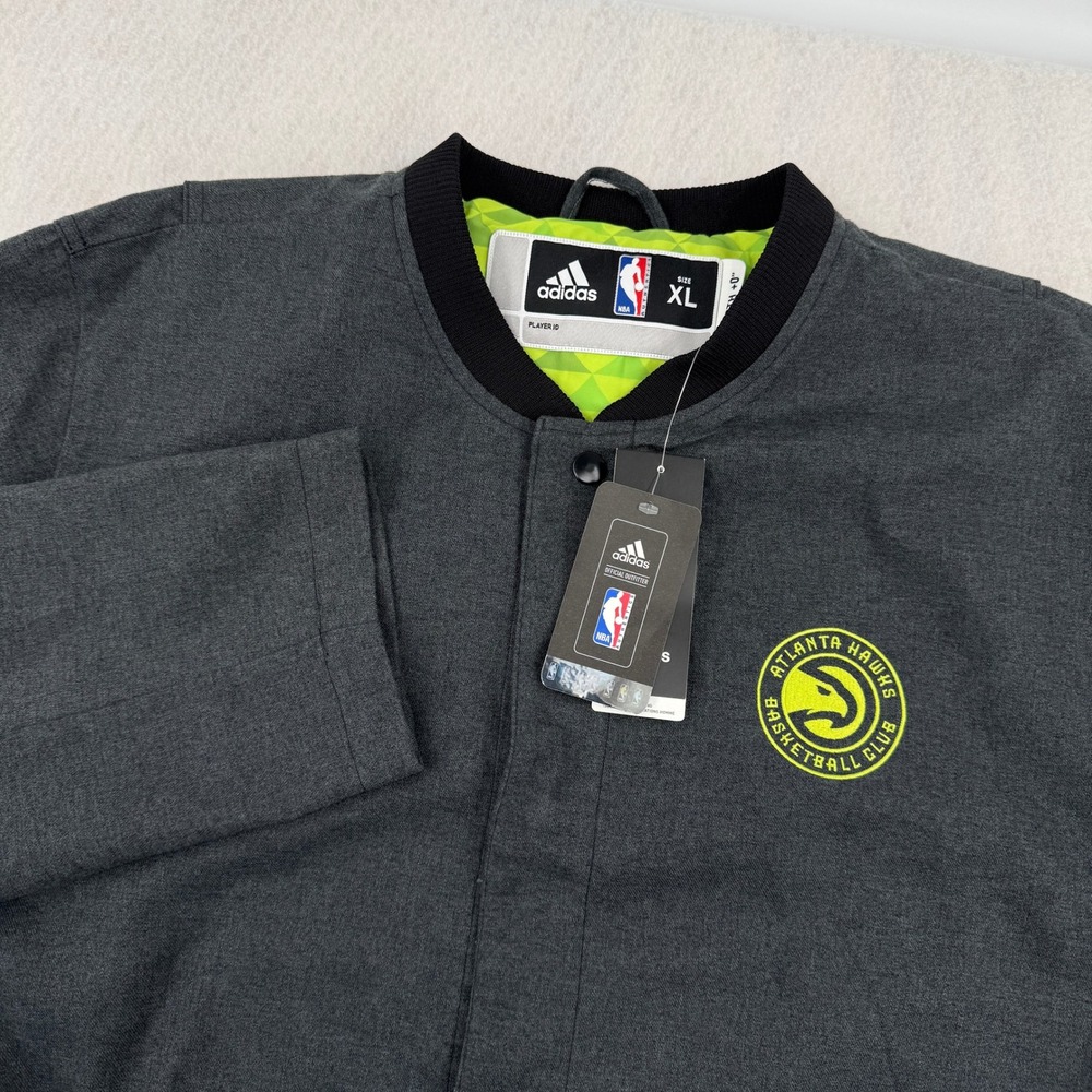 NWT Adidas NBA Authentics Atlanta Hawks Volt Green/Gray Faster Warmup Jacket XL
